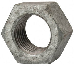 Value Collection - 2 - 4-1/2 UNC Steel Right Hand Hex Nut - 3" Across Flats, 1-23/32" High, Hot Dipped Galvanized Finish - Benchmark Tooling