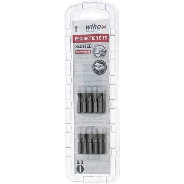 Wiha - Slotted Screwdriver Bits Reversible: NonReversible Blade Width (Inch): 5/16 - Benchmark Tooling