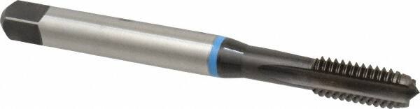 Emuge - 3/8-16 UNC 2BX 3 Flute Nitride Finish Cobalt Straight Flute Machine Tap - Modified Bottoming, Right Hand Thread, 3.937" OAL, 0.866" Thread Length, Oversize - Exact Industrial Supply