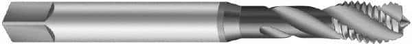 Emuge - #6-40 UNF 3 Flute 3B Modified Bottoming Spiral Flute Tap - Cobalt, Oxide Finish, 2.205" OAL, Right Hand Flute, Right Hand Thread, Series Enorm-VA - Exact Industrial Supply