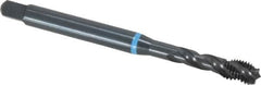 Emuge - 1/4-28 UNF 3 Flute 2B Modified Bottoming Spiral Flute Tap - Cobalt, Oxide Finish, 3.15" OAL, Right Hand Flute, Right Hand Thread, Series Enorm-VA - Exact Industrial Supply