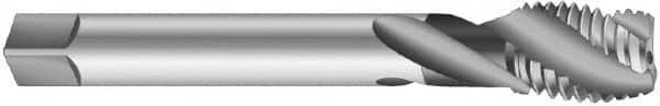 Emuge - 1 - 11-1/2 NPTF, 15° Helix, 5 Flutes, Modified Bottoming Chamfer, Bright Finish, High Speed Steel, Spiral Flute Pipe Tap - Right Hand Flute, 1-1/8" Shank Diam, 1-3/4" Thread Length, 0.584-0.772" Projection, 0.843" Square Size, - Benchmark Tooling