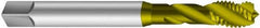 Emuge - #2-64 UNF 2 Flute 2B Bottoming Spiral Flute Tap - Cobalt, TiN Finish, 1.772" OAL, Right Hand Flute, Right Hand Thread, Series Enorm Z - Exact Industrial Supply