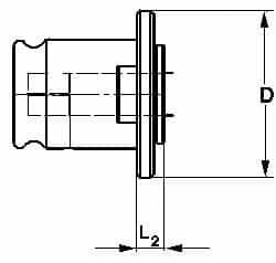 Emuge - 0.22" Tap Shank Diam, 0.165" Tap Square Size, #12 Tap, #1 Tapping Adapter - 0.28" Projection, 1.12" OAL, 3/4" Shank OD, Through Coolant, Series EM01 - Exact Industrial Supply