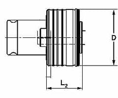 Emuge - 9/16" Tap Shank Diam, 0.421" Tap Square Size, 1/4" Pipe Tap, #3 Tapping Adapter - Exact Industrial Supply