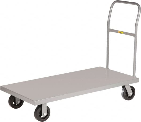 Little Giant - 1,600 Lb Capacity Steel Platform Truck - Steel Deck, 18" OAW, 32" Platform Length x 9" Platform Height, Mold On Rubber Casters - Benchmark Tooling