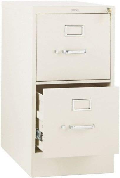 Hon - 26" Wide x 29" High x 26-1/2" Deep, 2 Drawer Vertical File with Lock - Steel, Putty - Benchmark Tooling