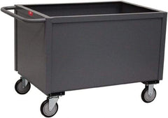 Jamco - 1,200 Lb Capacity, 1 Shelf, 4-Sided Steel Stock Truck - 24" Long x 36" Wide x 27" High, 5" Diam Urethane Wheels - Benchmark Tooling