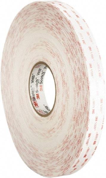 3M - 2" x 36 Yd Acrylic Adhesive Double Sided Tape - 45 mil Thick, White, Foam Liner - Benchmark Tooling