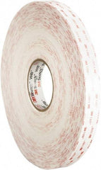 3M - 2" x 36 Yd Acrylic Adhesive Double Sided Tape - 45 mil Thick, White, Foam Liner - Benchmark Tooling