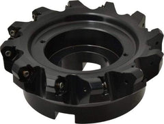 Kennametal - 6" Cut Diam, 2" Arbor Hole, 4.51mm Max Depth of Cut, 45° Indexable Chamfer & Angle Face Mill - 12 Inserts, HNGJ 535-GD Insert, Right Hand Cut, 12 Flutes, Through Coolant, Series KSHR - Benchmark Tooling