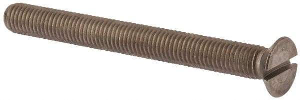 Value Collection - M10x1.50 Metric Coarse, 100mm OAL Slotted Drive Machine Screw - Flat Head, Grade 316 & A4 Stainless Steel, Uncoated, Without Washer - Benchmark Tooling