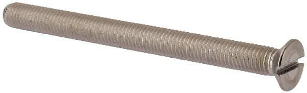 Value Collection - M10x1.50 Metric Coarse, 120mm OAL Slotted Drive Machine Screw - Flat Head, Grade 316 & A4 Stainless Steel, Uncoated, Without Washer - Benchmark Tooling