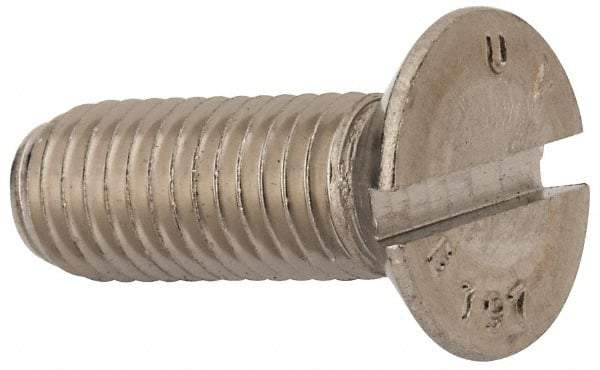 Value Collection - M12x1.75 Metric Coarse, 35mm OAL Slotted Drive Machine Screw - Flat Head, Grade 316 & A4 Stainless Steel, Uncoated, Without Washer - Benchmark Tooling