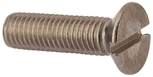 Value Collection - M12x1.75 Metric Coarse, 45mm OAL Slotted Drive Machine Screw - Flat Head, Grade 316 & A4 Stainless Steel, Uncoated, Without Washer - Benchmark Tooling