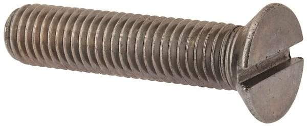 Value Collection - M12x1.75 Metric Coarse, 55mm OAL Slotted Drive Machine Screw - Flat Head, Grade 316 & A4 Stainless Steel, Uncoated, Without Washer - Benchmark Tooling