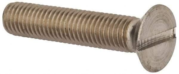 Value Collection - M12x1.75, 60mm OAL Slotted Drive Machine Screw - Flat Head, Grade 316 & A4 Stainless Steel, Uncoated, Without Washer - Benchmark Tooling