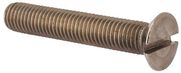 Value Collection - M12x1.75 Metric Coarse, 70mm OAL Slotted Drive Machine Screw - Flat Head, Grade 316 & A4 Stainless Steel, Uncoated, Without Washer - Benchmark Tooling