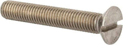 Value Collection - M12x1.75 Metric Coarse, 75mm OAL Slotted Drive Machine Screw - Flat Head, Grade 316 & A4 Stainless Steel, Uncoated, Without Washer - Benchmark Tooling