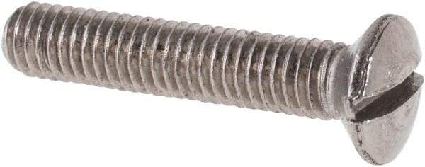 Value Collection - M3x0.50 Metric Coarse, 16mm OAL Slotted Drive Machine Screw - Oval Head, Grade 316 & A4 Stainless Steel, Uncoated, Without Washer - Benchmark Tooling