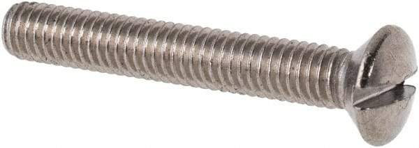 Value Collection - M3x0.50 Metric Coarse, 20mm OAL Slotted Drive Machine Screw - Oval Head, Grade 316 & A4 Stainless Steel, Uncoated, Without Washer - Benchmark Tooling