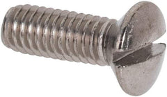 Value Collection - M4x0.70 Metric Coarse, 12mm OAL Slotted Drive Machine Screw - Oval Head, Grade 316 & A4 Stainless Steel, Uncoated, Without Washer - Benchmark Tooling