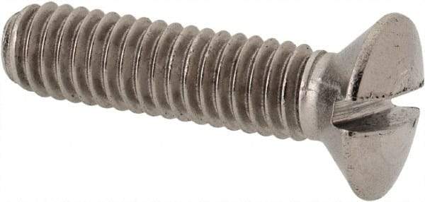 Value Collection - M4x0.70 Metric Coarse, 16mm OAL Slotted Drive Machine Screw - Oval Head, Grade 316 & A4 Stainless Steel, Uncoated, Without Washer - Benchmark Tooling