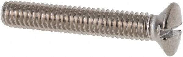 Value Collection - M4x0.70 Metric Coarse, 25mm OAL Slotted Drive Machine Screw - Oval Head, Grade 316 & A4 Stainless Steel, Uncoated, Without Washer - Benchmark Tooling