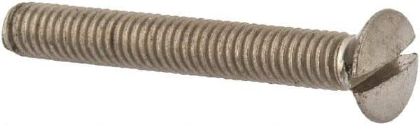 Value Collection - M4x0.70 Metric Coarse, 30mm OAL Slotted Drive Machine Screw - Oval Head, Grade 316 & A4 Stainless Steel, Uncoated, Without Washer - Benchmark Tooling