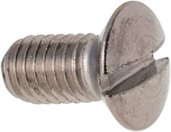 Value Collection - M5x0.80 Metric Coarse, 10mm OAL Slotted Drive Machine Screw - Oval Head, Grade 316 & A4 Stainless Steel, Uncoated, Without Washer - Benchmark Tooling