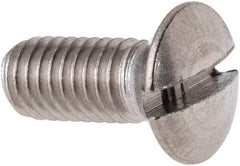 Value Collection - M5x0.80 Metric Coarse, 12mm OAL Slotted Drive Machine Screw - Oval Head, Grade 316 & A4 Stainless Steel, Uncoated, Without Washer - Benchmark Tooling