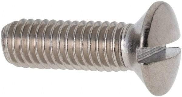 Value Collection - M5x0.80 Metric Coarse, 16mm OAL Slotted Drive Machine Screw - Oval Head, Grade 316 & A4 Stainless Steel, Uncoated, Without Washer - Benchmark Tooling