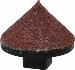 Superior Abrasives - 7/8" Diam 80 Grit 90° Included Angle Cone Center Lap - Aluminum Oxide, Medium Grade, Shank Mounted - Benchmark Tooling