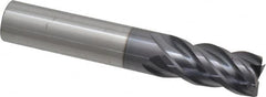 ProMax - 1/2", 1" LOC, 1/2" Shank Diam, 3" OAL, 4 Flute, Solid Carbide Square End Mill - Single End, AlTiN Finish, Spiral Flute, 40° Helix, Right Hand Cut, Right Hand Flute, Series 155 - Benchmark Tooling