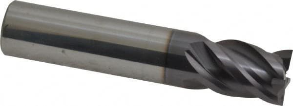 ProMax - 1/2", 5/8" LOC, 1/2" Shank Diam, 2-1/2" OAL, 4 Flute, Solid Carbide Square End Mill - Single End, AlTiN Finish, Spiral Flute, 40° Helix, Centercutting, Right Hand Cut, Right Hand Flute, Series 155 - Benchmark Tooling