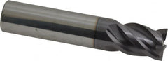 ProMax - 1/2", 5/8" LOC, 1/2" Shank Diam, 2-1/2" OAL, 4 Flute, Solid Carbide Square End Mill - Single End, AlTiN Finish, Spiral Flute, 40° Helix, Centercutting, Right Hand Cut, Right Hand Flute, Series 155 - Benchmark Tooling