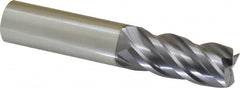 ProMax - 3/4", 1-5/8" LOC, 3/4" Shank Diam, 4" OAL, 4 Flute, Solid Carbide Square End Mill - Single End, AlTiN Finish, Spiral Flute, 40° Helix, Right Hand Cut, Right Hand Flute, Series 155 - Benchmark Tooling