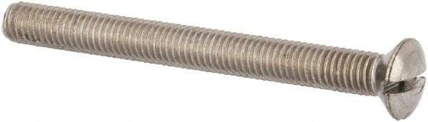 Value Collection - M5x0.80 Metric Coarse, 50mm OAL Slotted Drive Machine Screw - Oval Head, Grade 316 & A4 Stainless Steel, Uncoated, Without Washer - Benchmark Tooling