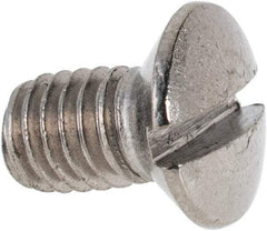Value Collection - M6x1.00 Metric Coarse, 10mm OAL Slotted Drive Machine Screw - Oval Head, Grade 316 & A4 Stainless Steel, Uncoated, Without Washer - Benchmark Tooling
