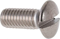 Value Collection - M6x1.00 Metric Coarse, 16mm OAL Slotted Drive Machine Screw - Oval Head, Grade 316 & A4 Stainless Steel, Uncoated, Without Washer - Benchmark Tooling