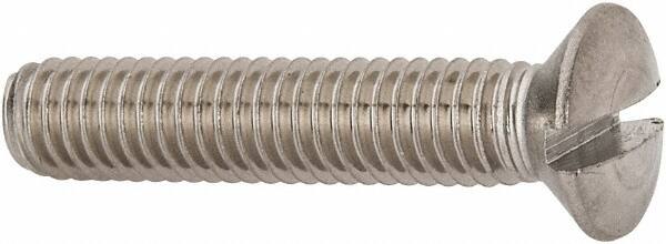 Value Collection - M6x1.00 Metric Coarse, 30mm OAL Slotted Drive Machine Screw - Oval Head, Grade 316 & A4 Stainless Steel, Uncoated, Without Washer - Benchmark Tooling