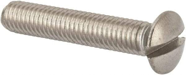 Value Collection - M6x1.00 Metric Coarse, 35mm OAL Slotted Drive Machine Screw - Oval Head, Grade 316 & A4 Stainless Steel, Uncoated, Without Washer - Benchmark Tooling