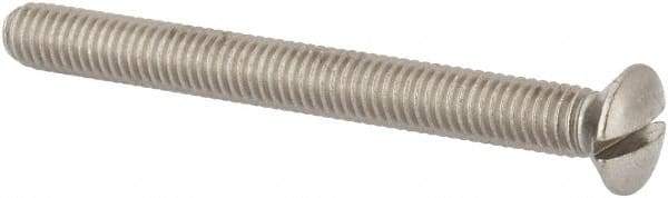 Value Collection - M6x1.00 Metric Coarse, 60mm OAL Slotted Drive Machine Screw - Oval Head, Grade 316 & A4 Stainless Steel, Uncoated, Without Washer - Benchmark Tooling