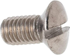 Value Collection - M8x1.25 Metric Coarse, 16mm OAL Slotted Drive Machine Screw - Oval Head, Grade 316 & A4 Stainless Steel, Uncoated, Without Washer - Benchmark Tooling