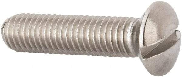 Value Collection - M8x1.25 Metric Coarse, 35mm OAL Slotted Drive Machine Screw - Oval Head, Grade 316 & A4 Stainless Steel, Uncoated, Without Washer - Benchmark Tooling