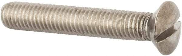 Value Collection - M8x1.25 Metric Coarse, 50mm OAL Slotted Drive Machine Screw - Oval Head, Grade 316 & A4 Stainless Steel, Uncoated, Without Washer - Benchmark Tooling