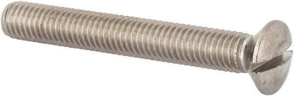 Value Collection - M8x1.25 Metric Coarse, 60mm OAL Slotted Drive Machine Screw - Oval Head, Grade 316 & A4 Stainless Steel, Uncoated, Without Washer - Benchmark Tooling