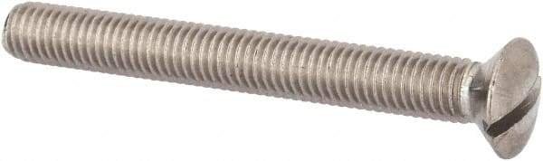 Value Collection - M8x1.25 Metric Coarse, 70mm OAL Slotted Drive Machine Screw - Oval Head, Grade 316 & A4 Stainless Steel, Uncoated, Without Washer - Benchmark Tooling