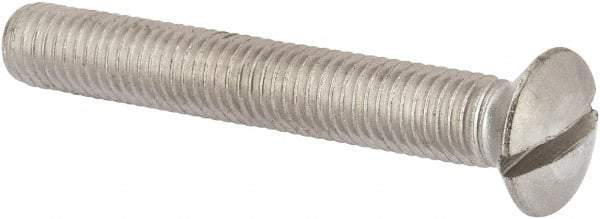 Value Collection - M10x1.50 Metric Coarse, 70mm OAL Slotted Drive Machine Screw - Oval Head, Grade 316 & A4 Stainless Steel, Uncoated, Without Washer - Benchmark Tooling