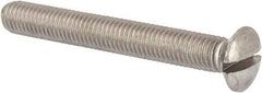 Value Collection - M10x1.50 Metric Coarse, 80mm OAL Slotted Drive Machine Screw - Oval Head, Grade 316 & A4 Stainless Steel, Uncoated, Without Washer - Benchmark Tooling